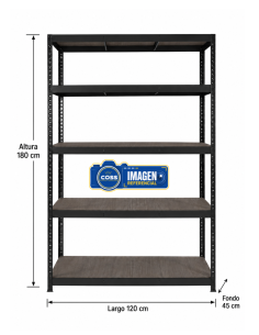 ESTANTE GRANDE NEGRO 180X120X45