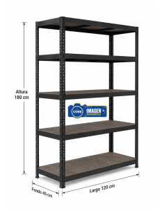 ESTANTE GRANDE NEGRO 180X120X45 2