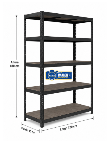 ESTANTE GRANDE NEGRO 180X120X45