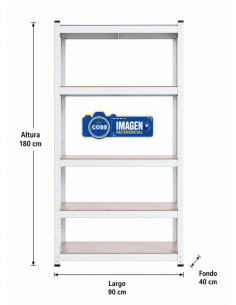 ESTANTE MEDIANO BLANCO 180x90x40