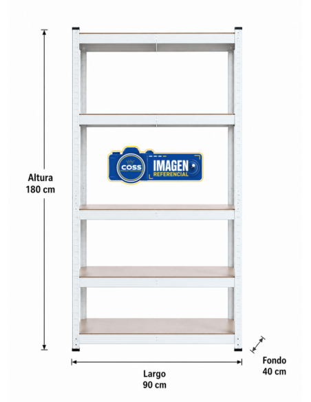 ESTANTE MEDIANO BLANCO 180x90x40