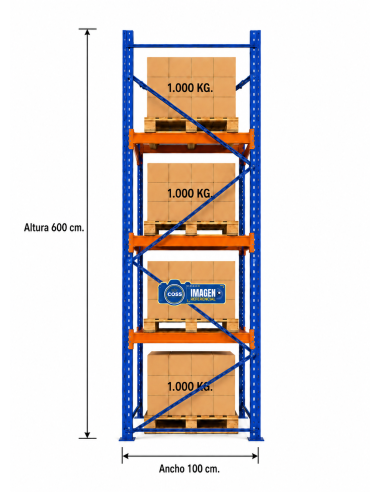 RACK PALLET INDUSTRIAL 6.000 KG. 600X270X100