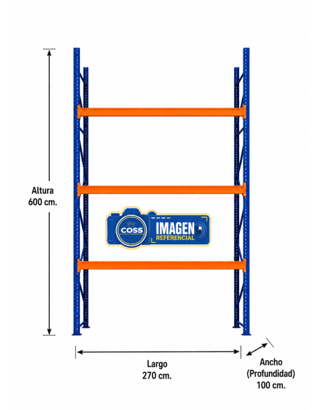 RACK PALLET INDUSTRIAL 6.000 KG. 600X270X100