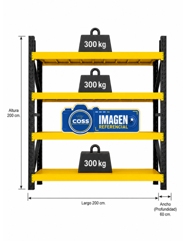 RACK 1.200 KG. MEDIDA 200X200X60