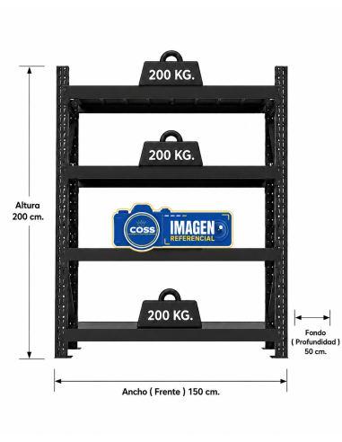 RACK 800 KG. MEDIDA 200x150x50