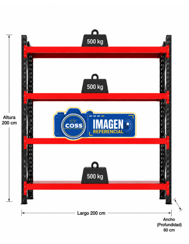 RACK 2.000 KG. MEDIDA 200X200X60