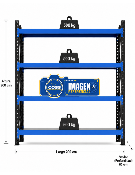 RACK 2.000 KG. MEDIDA 200X200X60
