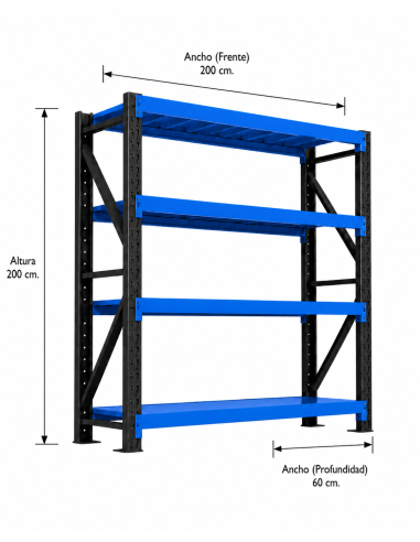 RACK 2.000 KG. MEDIDA 200X200X60