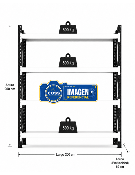 RACK 2.000 KG. MEDIDA 200X200X60