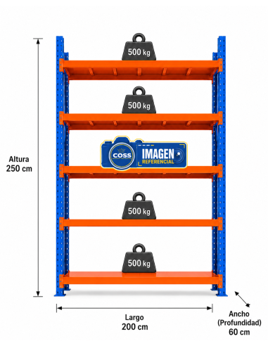 RACK 2.500 KG. MEDIDA 250X200X60