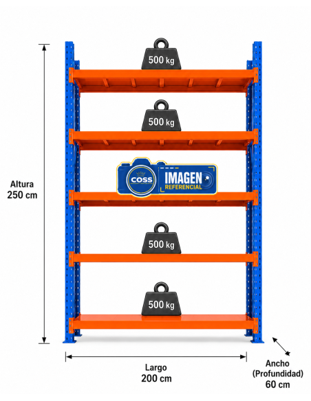 RACK 2.500 KG. MEDIDA 250X200X60